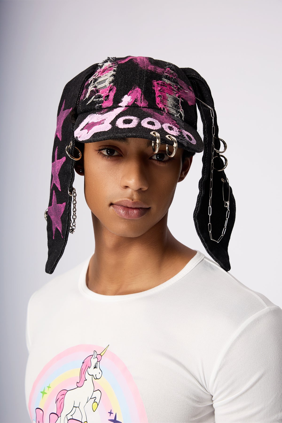 Blue Flick Graffiti Star Bunny Ear Hat
