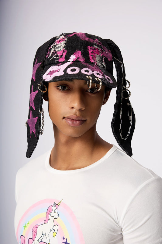 Blue Flick Graffiti Star Bunny Ear Hat