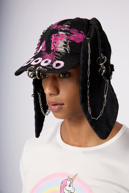 Blue Flick Graffiti Star Bunny Ear Hat