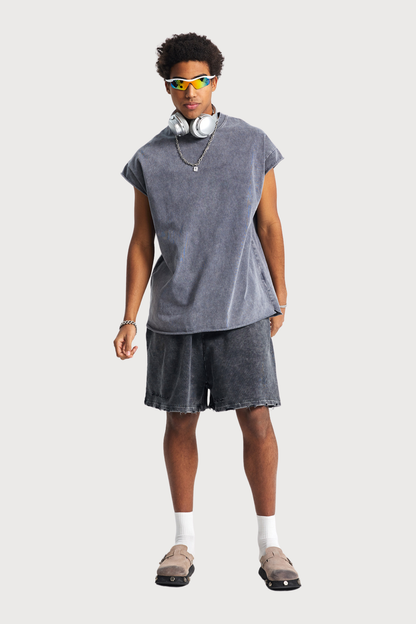 Blur Shell Retro Top Grey