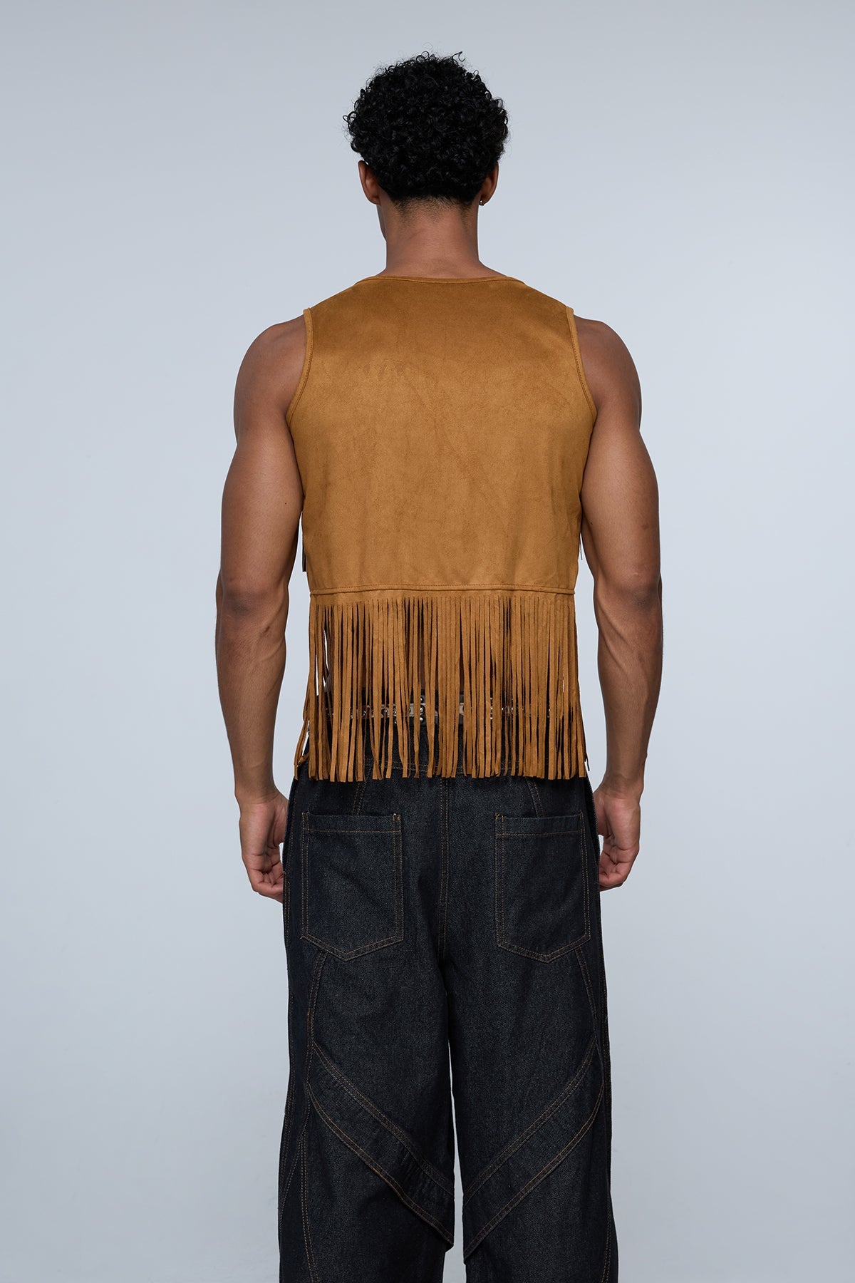 Blur Stitch Fringe Vest