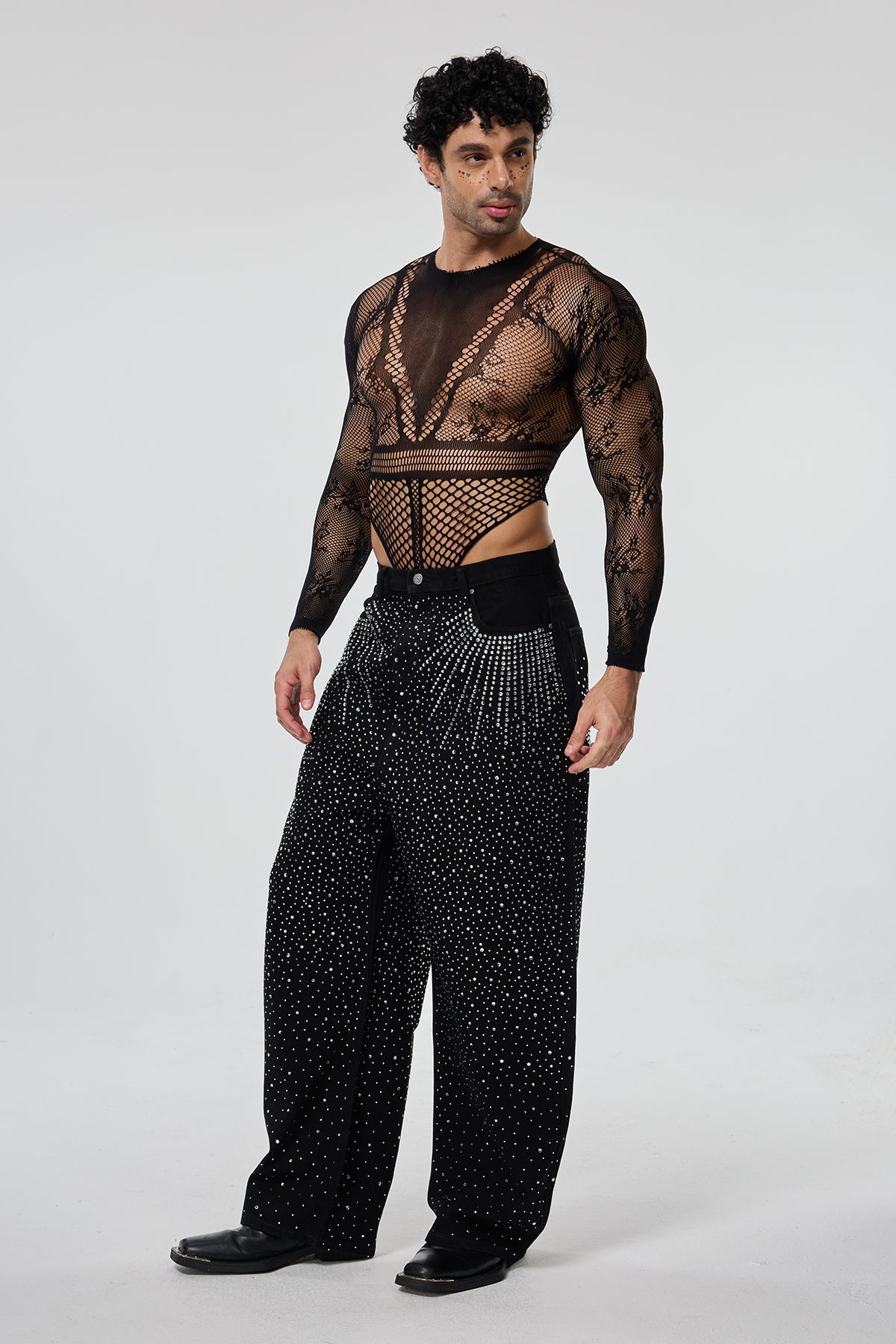 Body Alignment Long Sleeve Mesh Cutout Bodysuit