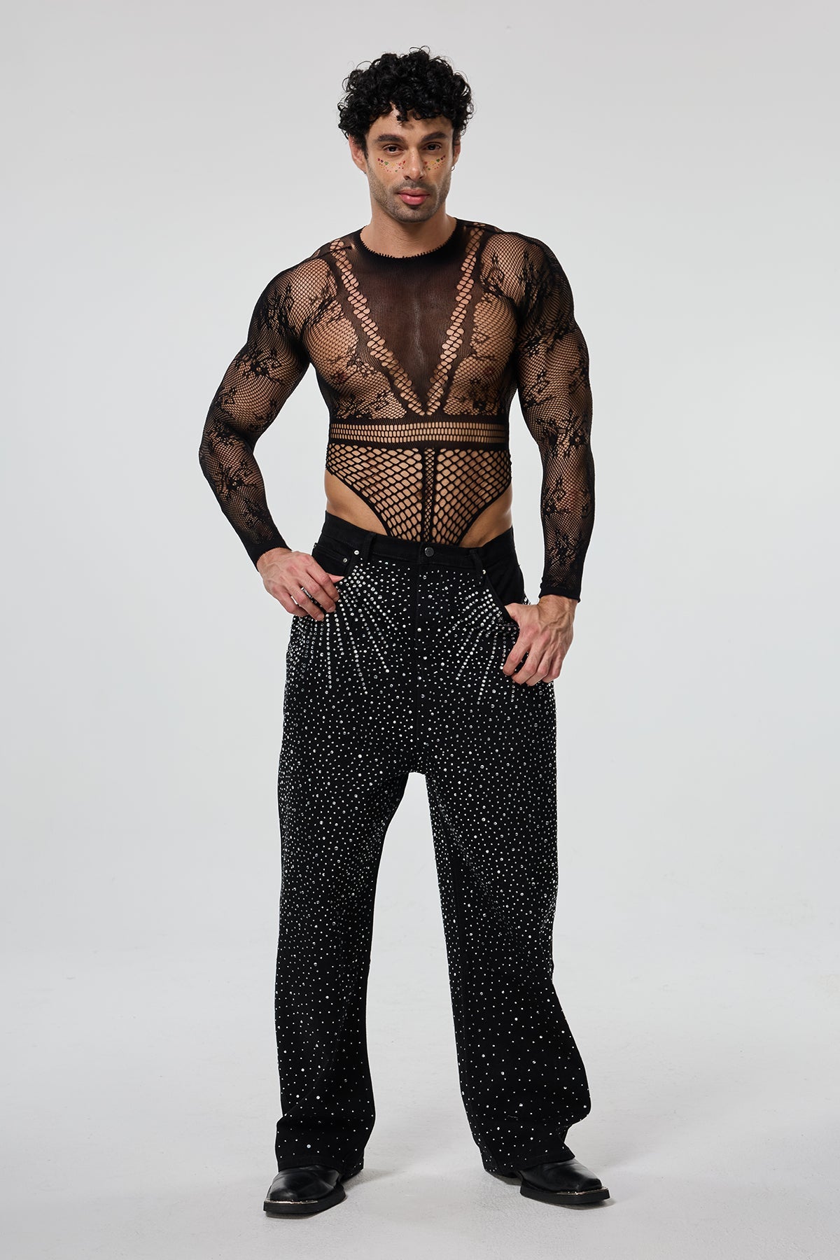 Body Alignment Long Sleeve Mesh Cutout Bodysuit