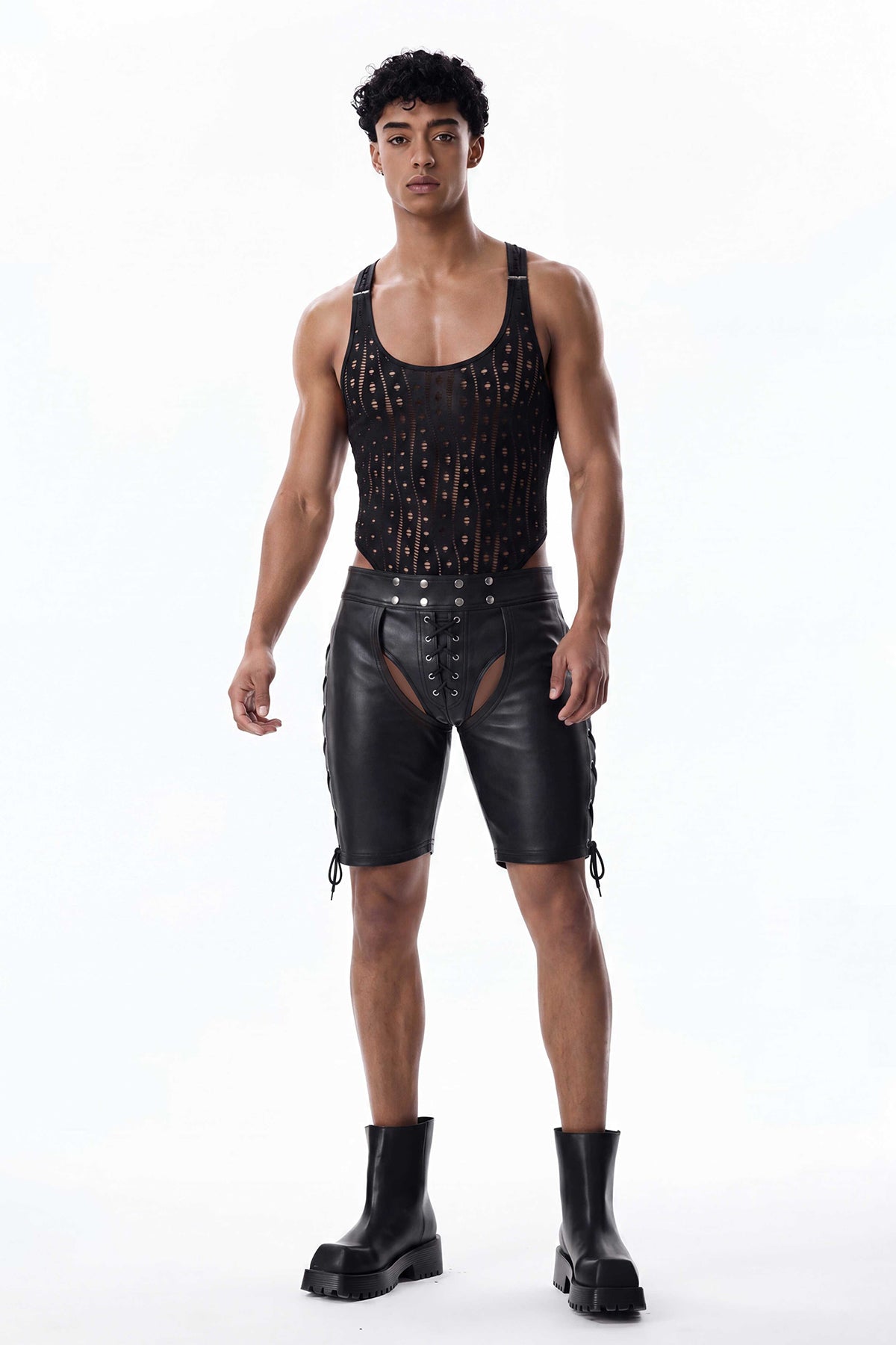 Body Assembly Cutout Fishnet Bodysuit