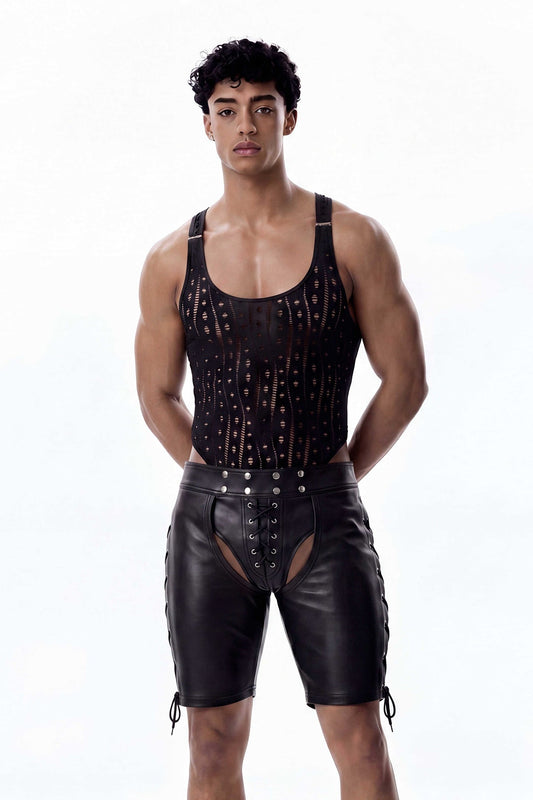 Body Assembly Cutout Fishnet Bodysuit