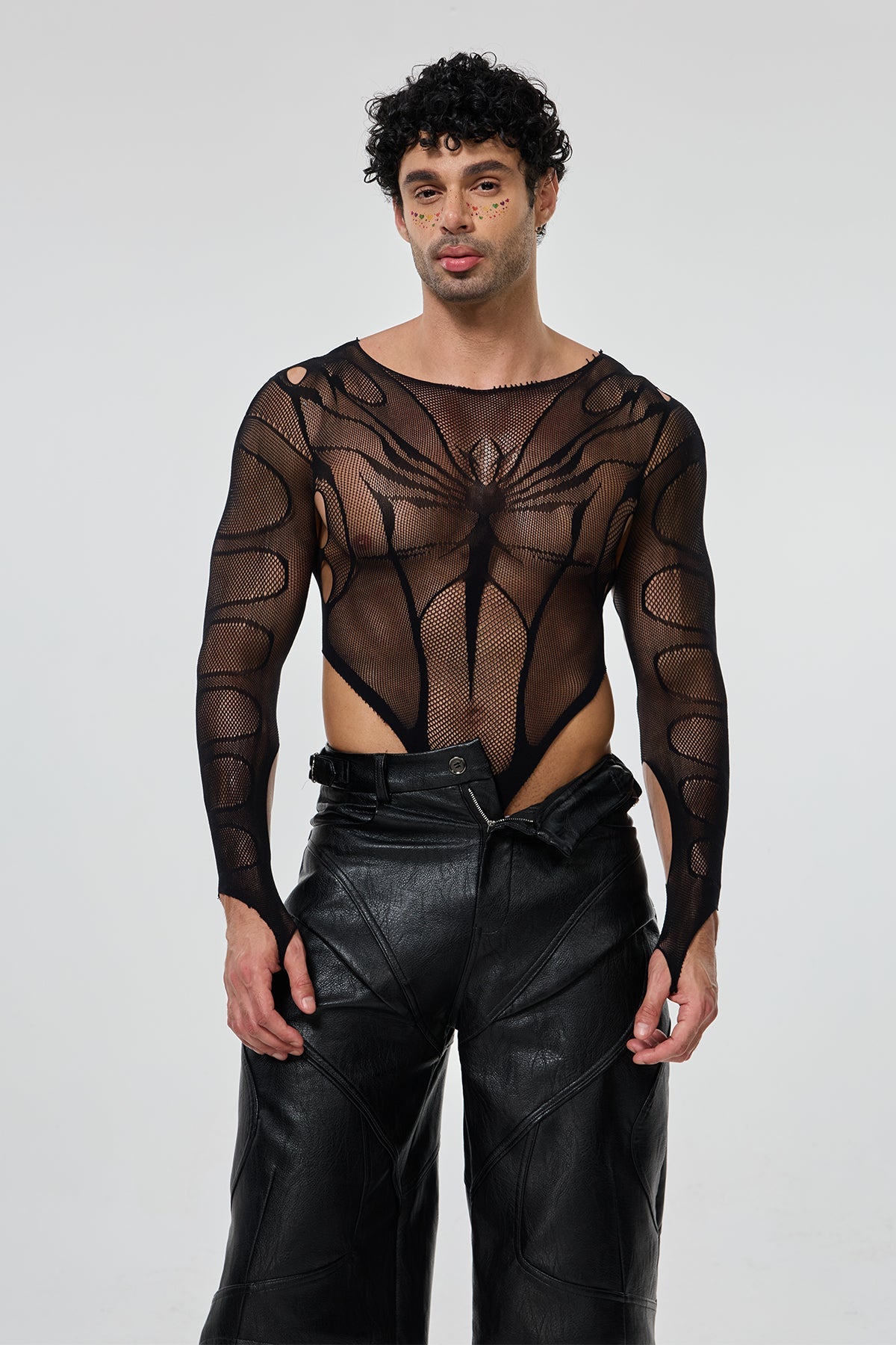 Body Continuum Long Sleeve Mesh Spider Bodysuit