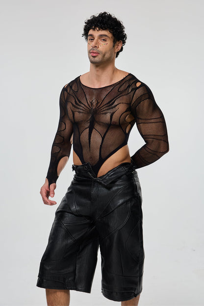 Body Continuum Long Sleeve Mesh Spider Bodysuit