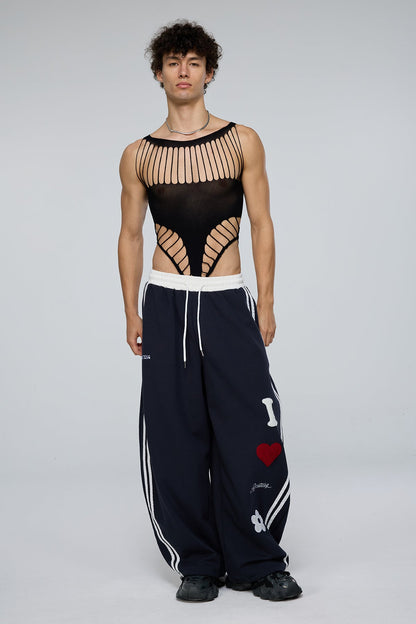 Body System Cutout Fishnet Bodysuit