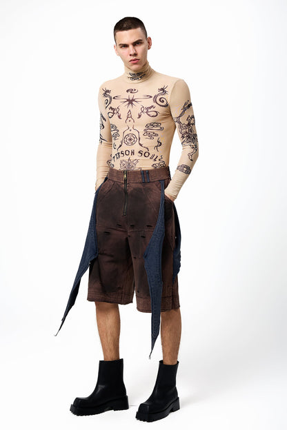 Bold Hue Mesh Printed Top