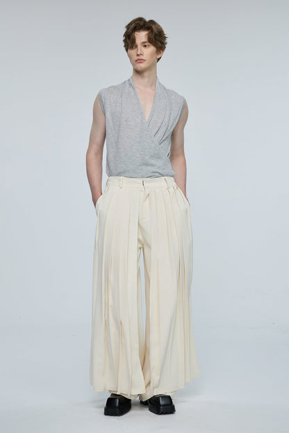 Bold Vista Knit V Neck Sleeveless Top Grey