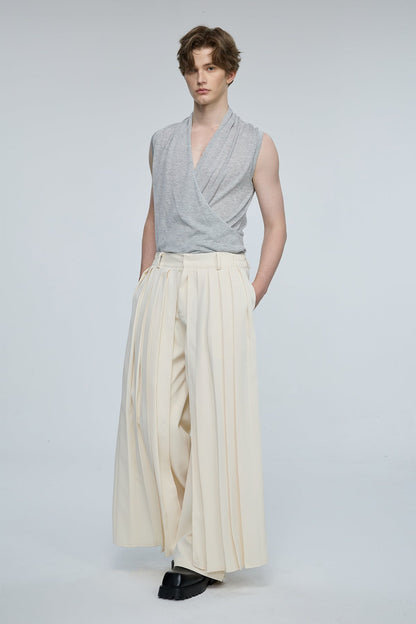 Bold Vista Knit V Neck Sleeveless Top Grey
