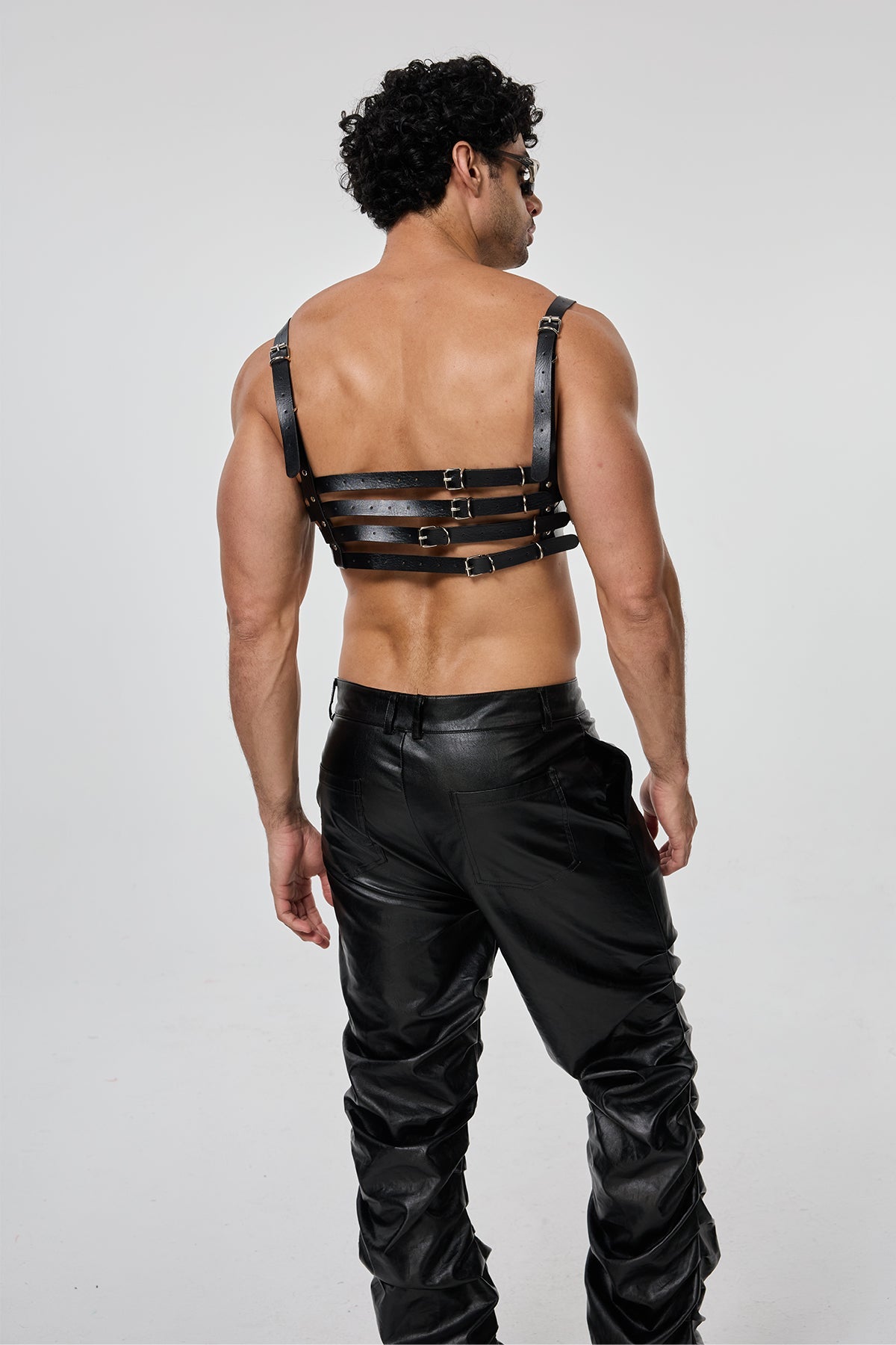 Bound Link Leather Harness Top