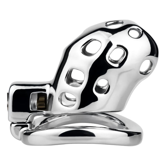 Breathable Aluminum Chastity Cage | Lightweight Mirror Polished Metal Chastity Device
