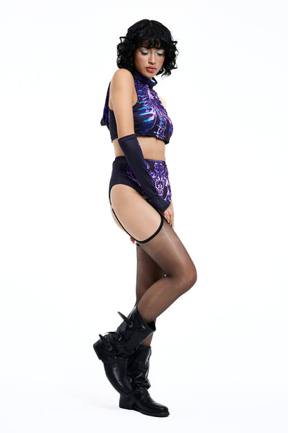 Bright Voice Sleeveless Print Pants Set
