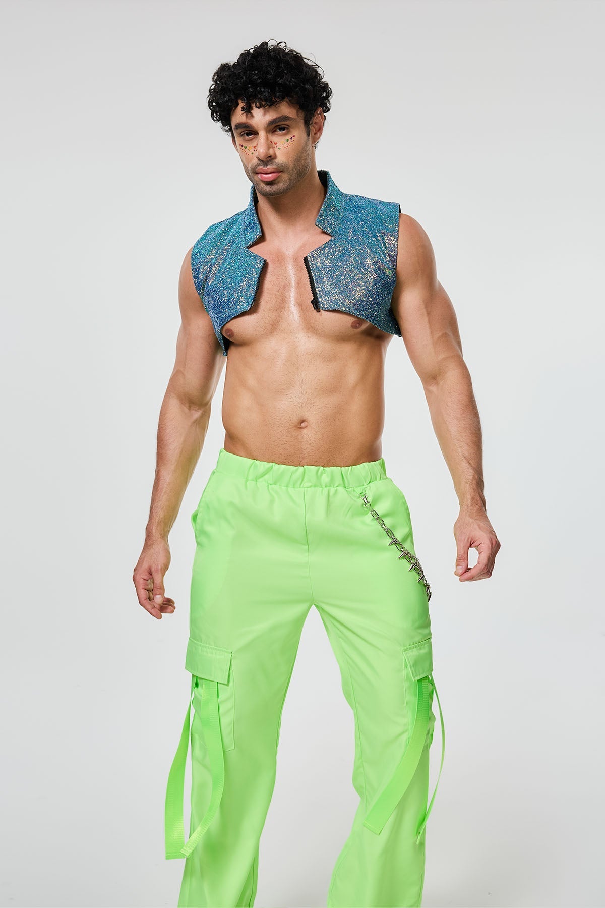 Brilliant Light Rhinestone Crop Vest