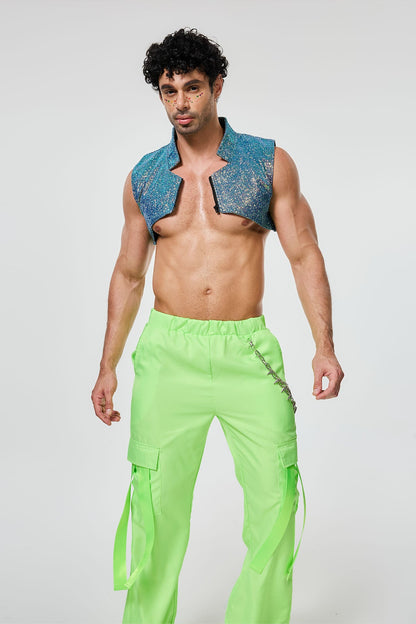 Brilliant Light Rhinestone Crop Vest