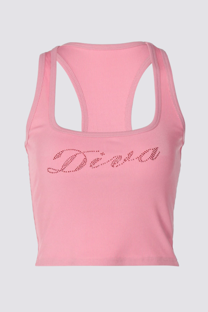 Brilliant Spread Rhinestone Tank Top