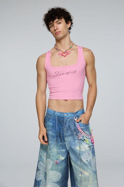 Brilliant Spread Rhinestone Tank Top