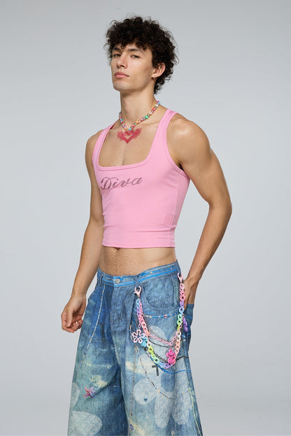 Brilliant Spread Rhinestone Tank Top