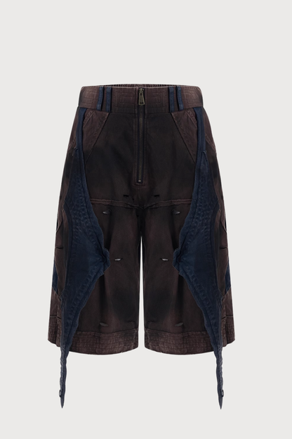 Burnout Blues Straight Zipper Shorts