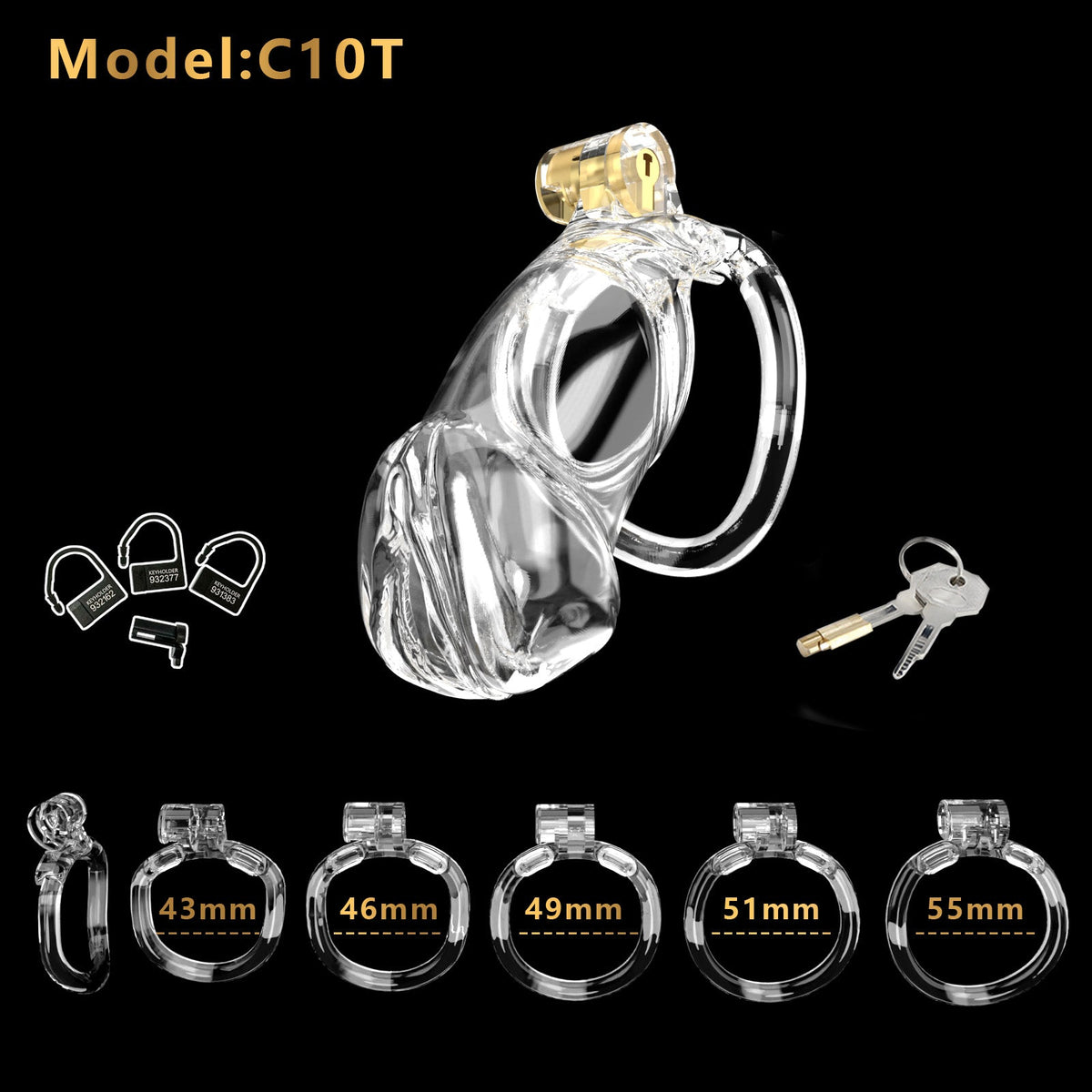 Resin Labia Chastity Lock with Perforated Design for Belt Use
