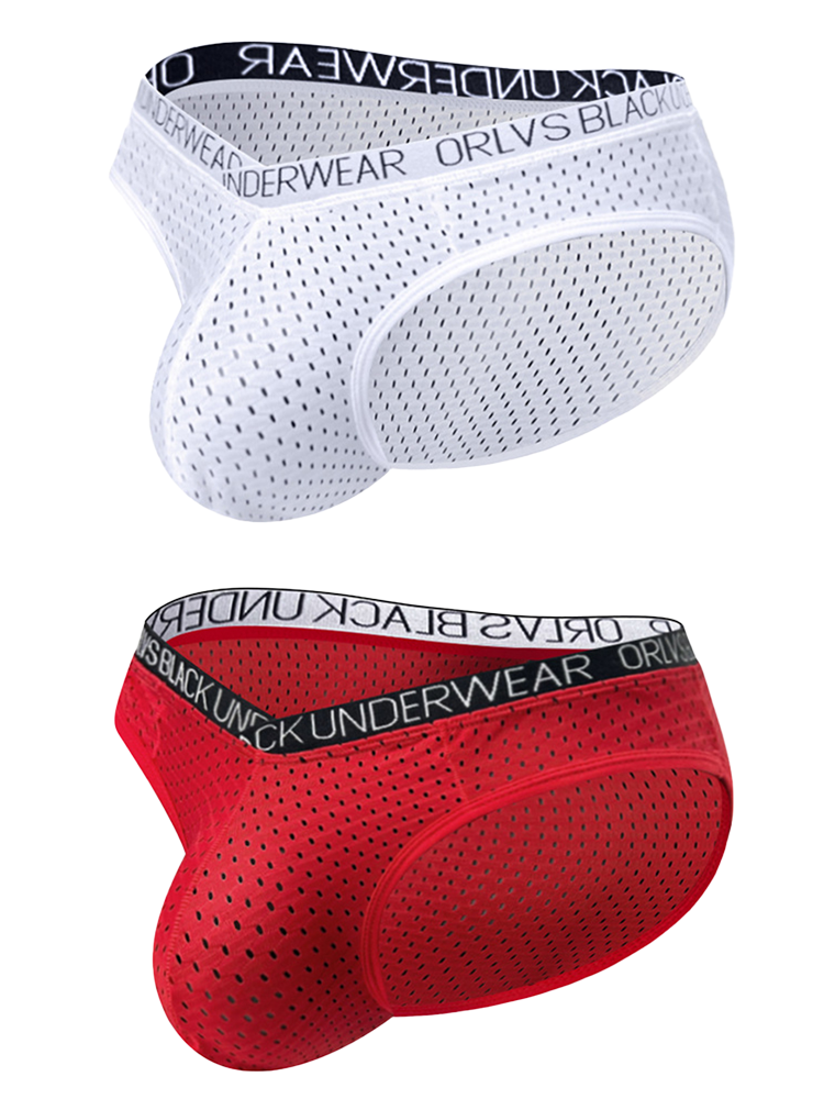 2 Pack Men's Sexy V-shape Waistband Mesh Bikinis