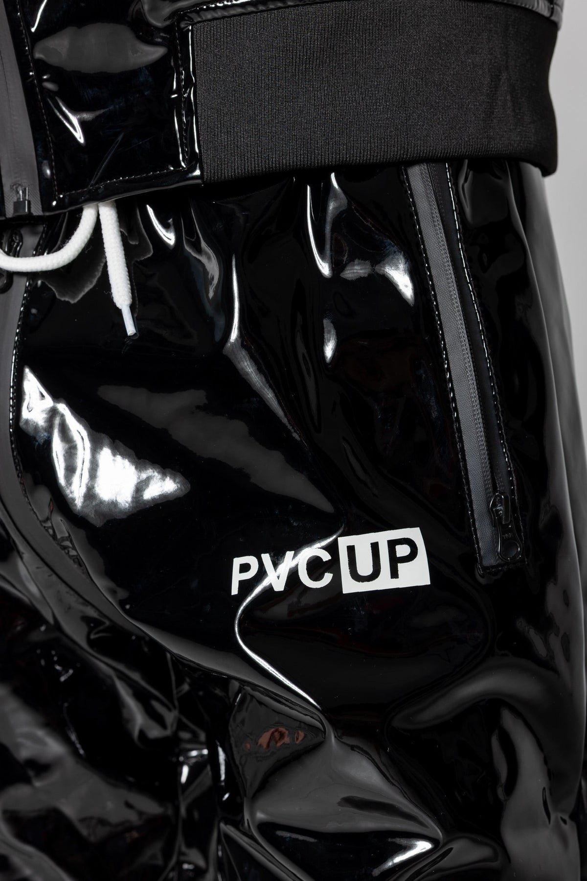 HOOK UP - black/white - PANTS - PVC PLUS