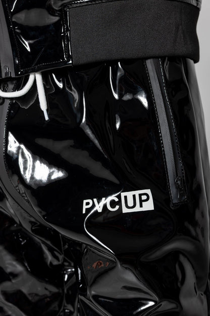 HOOK UP - black/white - PANTS - PVC PLUS
