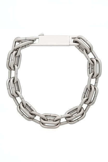 Chunky Metal Chain Necklace - Industrial Unisex Statement Piece