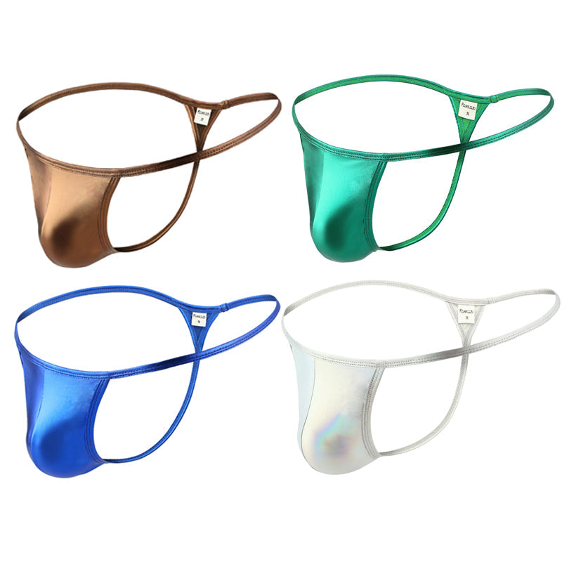 Shiny PU Leather Thong