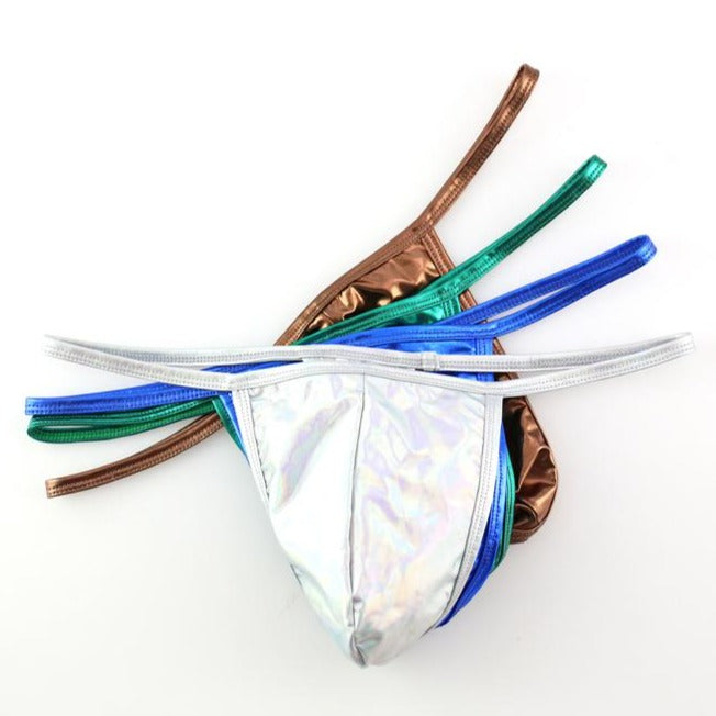 Shiny PU Leather Thong