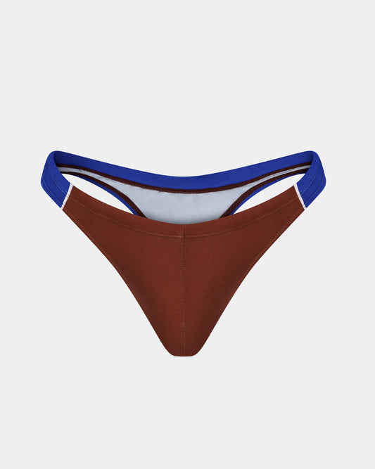 Retro Core Razor Thong - Brandy & Blue
