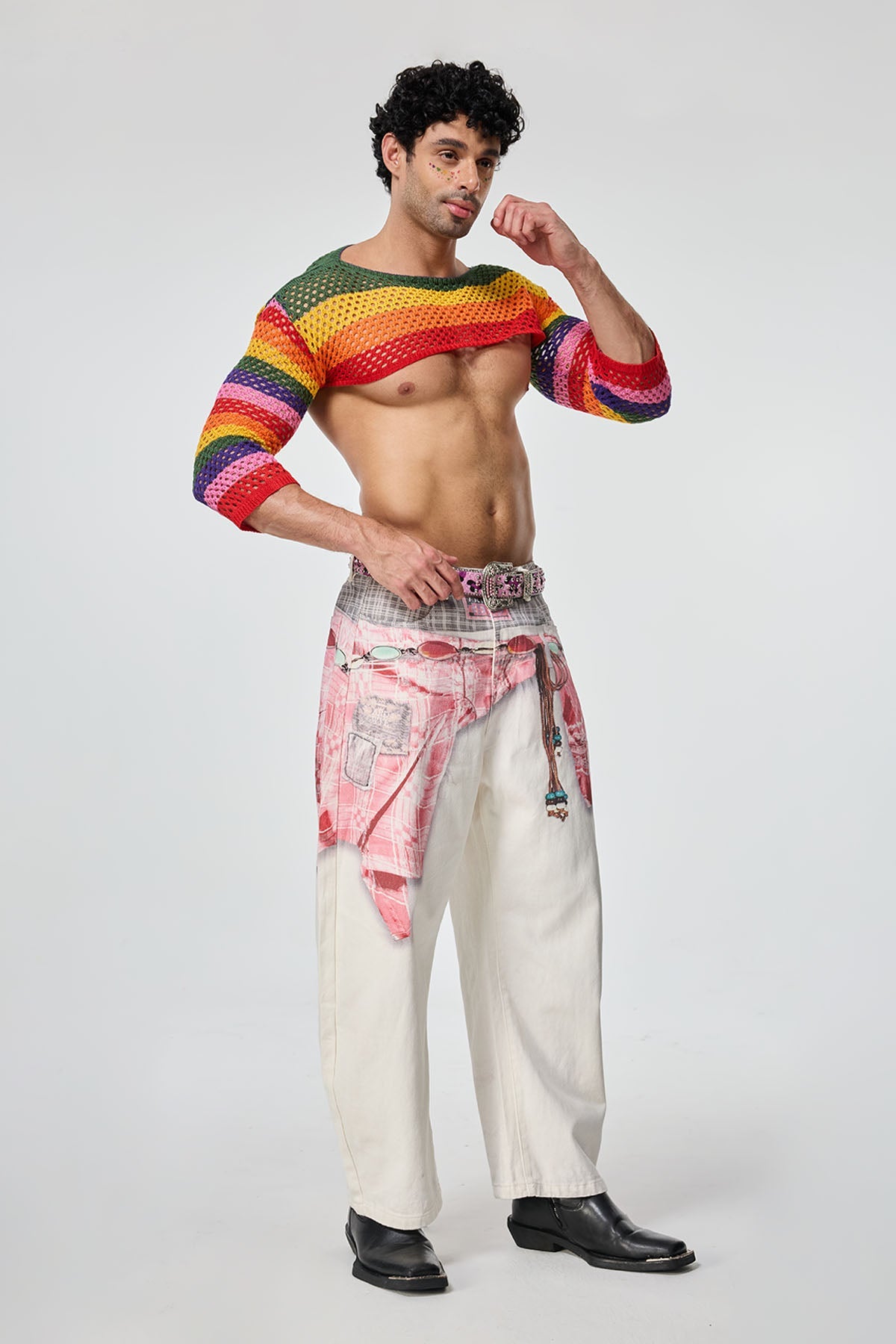 Calm Fiber Long Sleeve Knit Crop Top