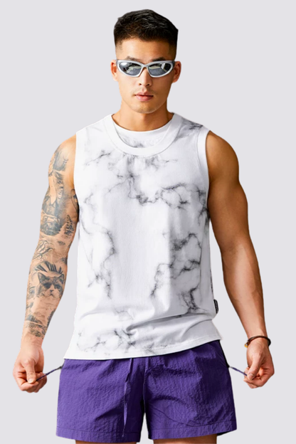 Calm Fold Sleeveless Tie Dye Top