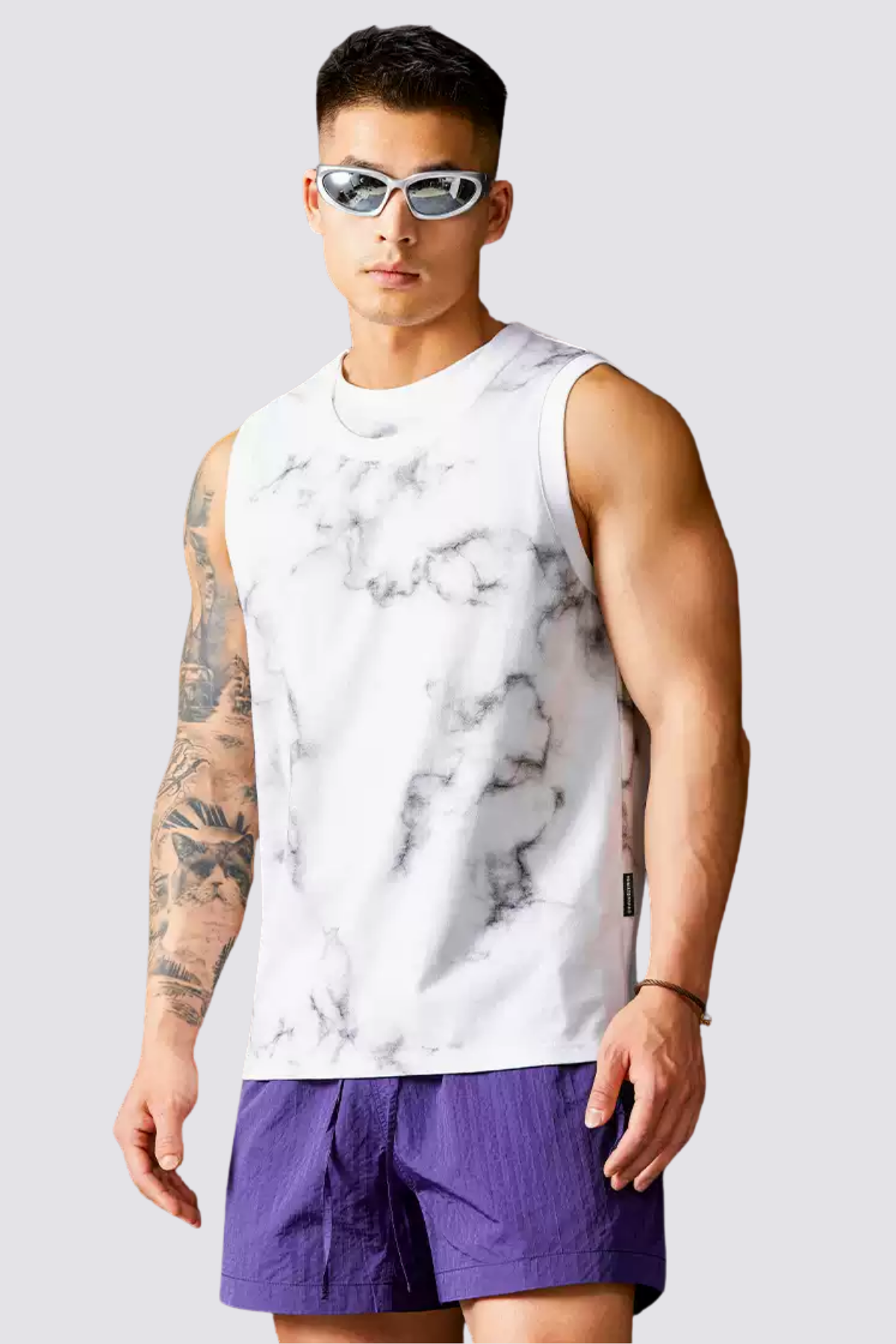 Calm Fold Sleeveless Tie Dye Top
