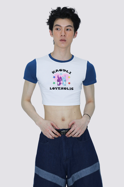 Calm Tension Rabbit Print Crop Top