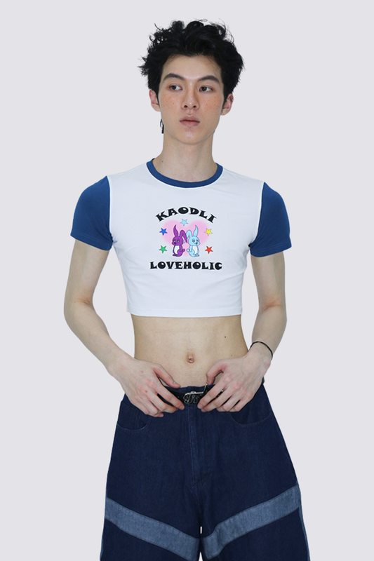 Calm Tension Rabbit Print Crop Top