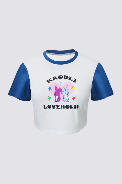Calm Tension Rabbit Print Crop Top