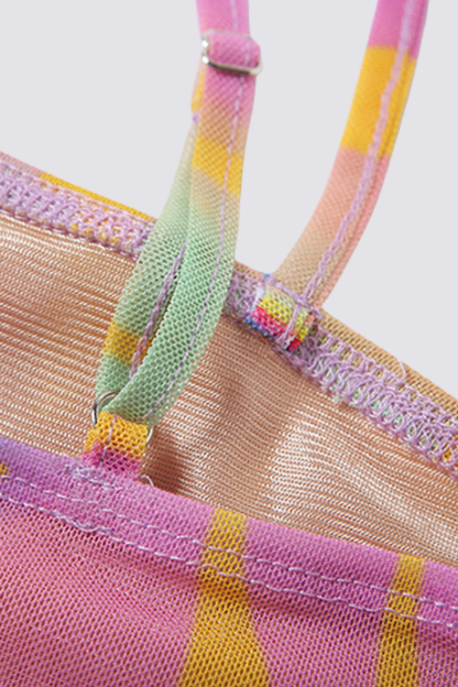 Candy Frame Spaghetti Crop Top With Shrug