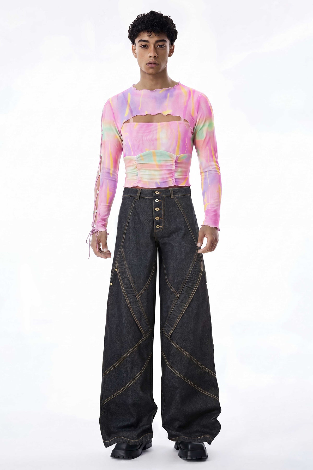 Candy Frame Spaghetti Crop Top With Shrug