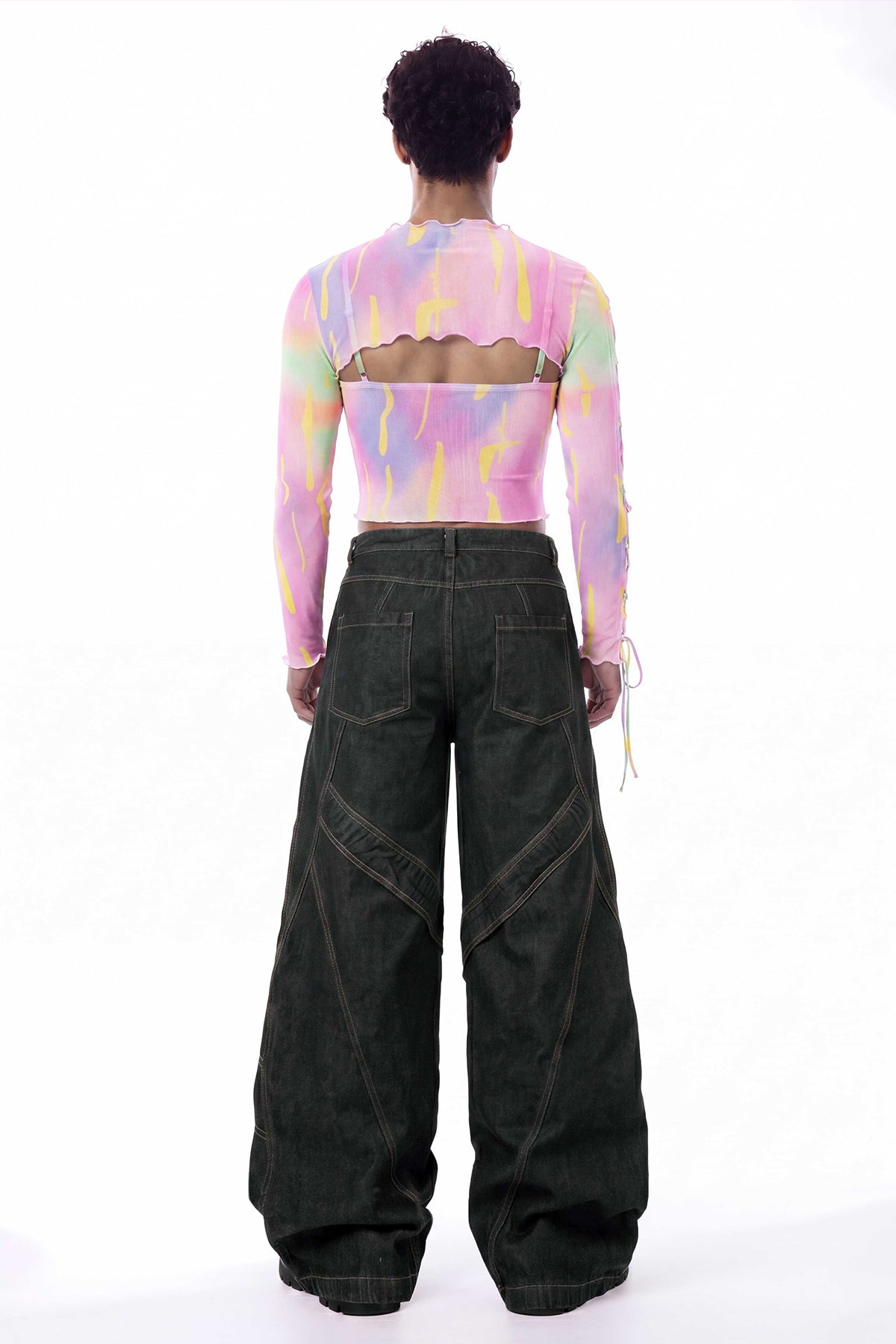 Candy Frame Spaghetti Crop Top With Shrug