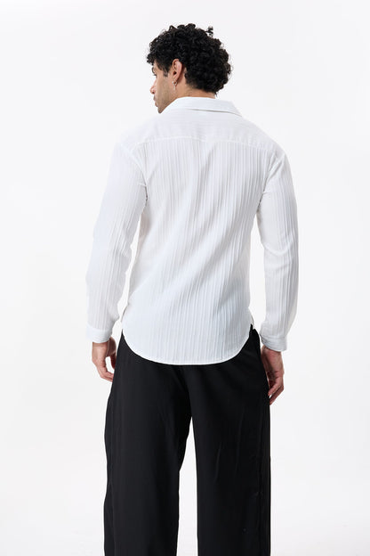 Charcoal Layer V Neck Lace Up Shirt