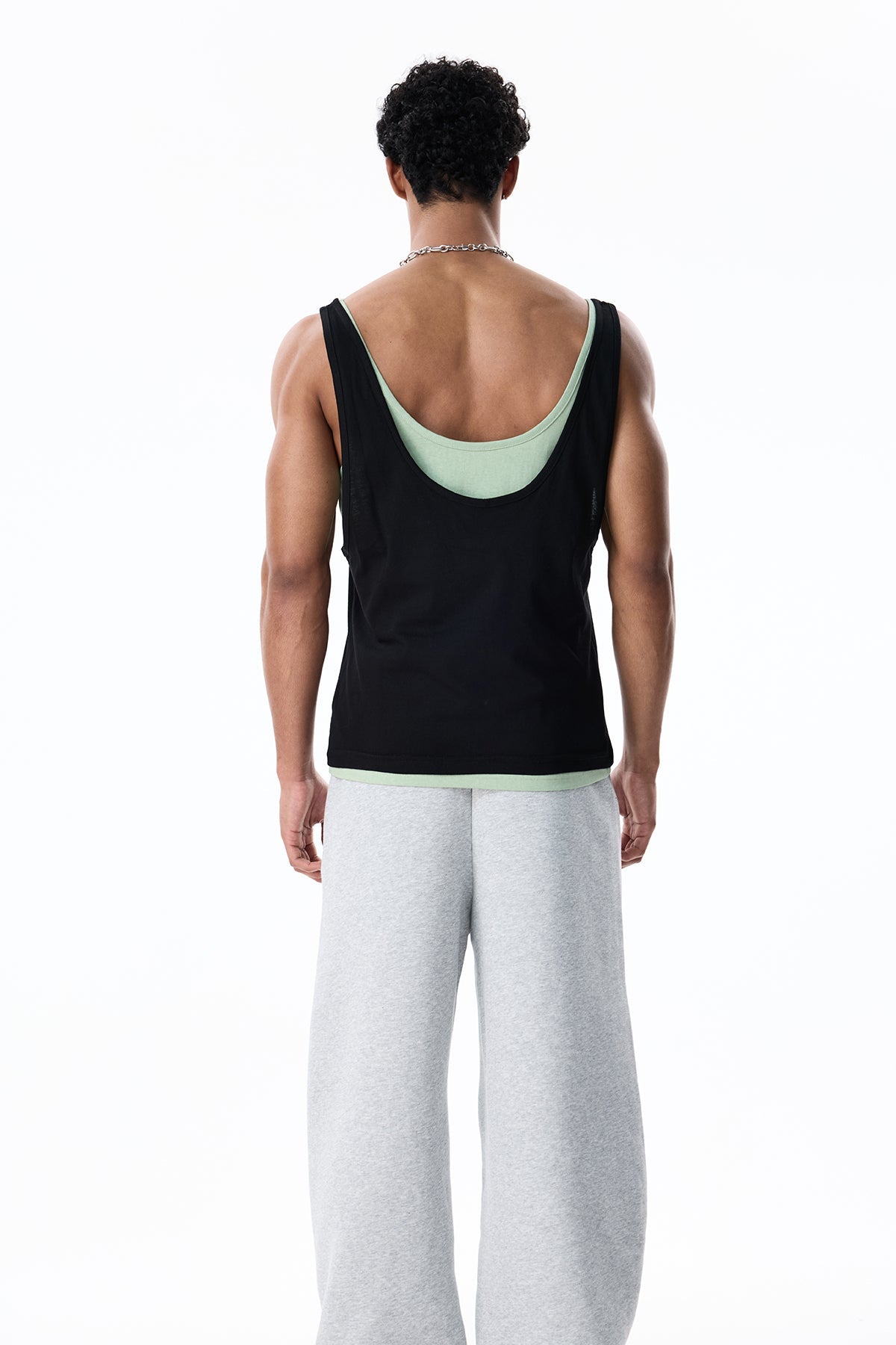 Charcoal Veil Sleeveless Top