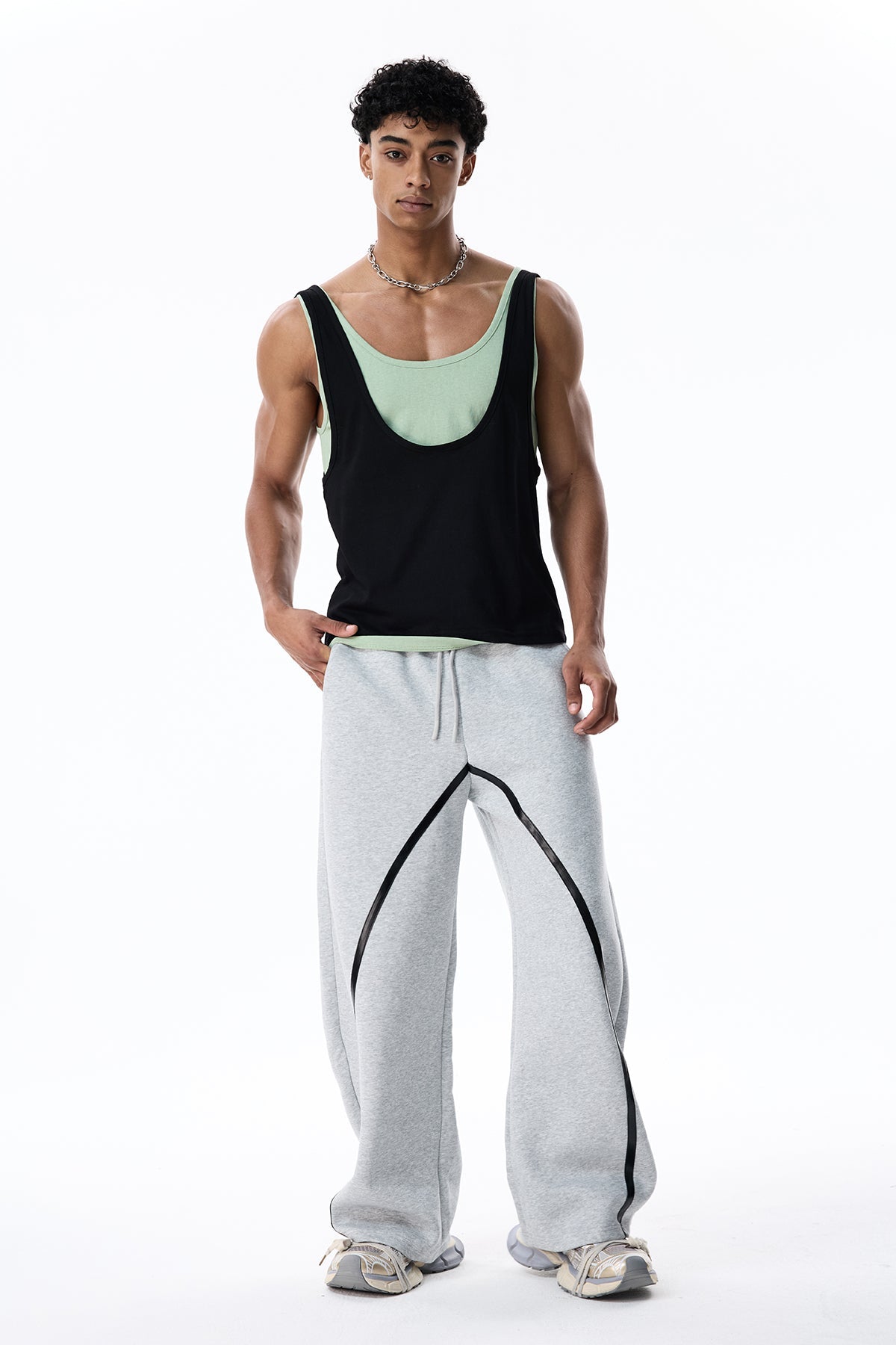 Charcoal Veil Sleeveless Top