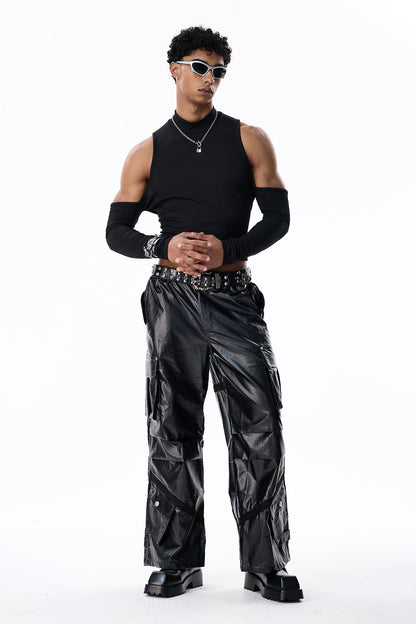 Charcoal Wrap Cutout Top Black