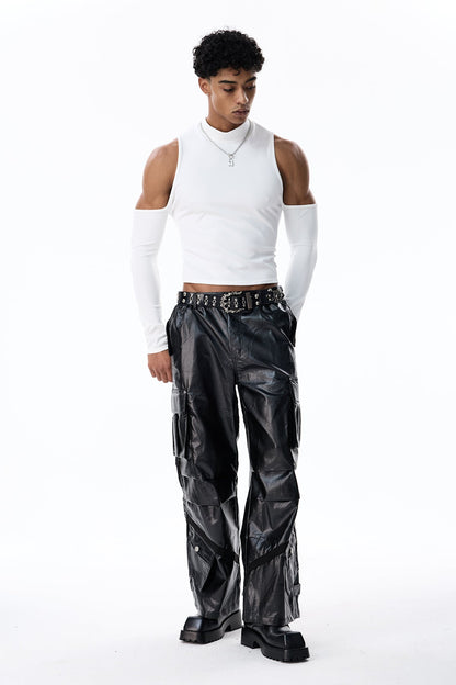 Charcoal Wrap Cutout Top White