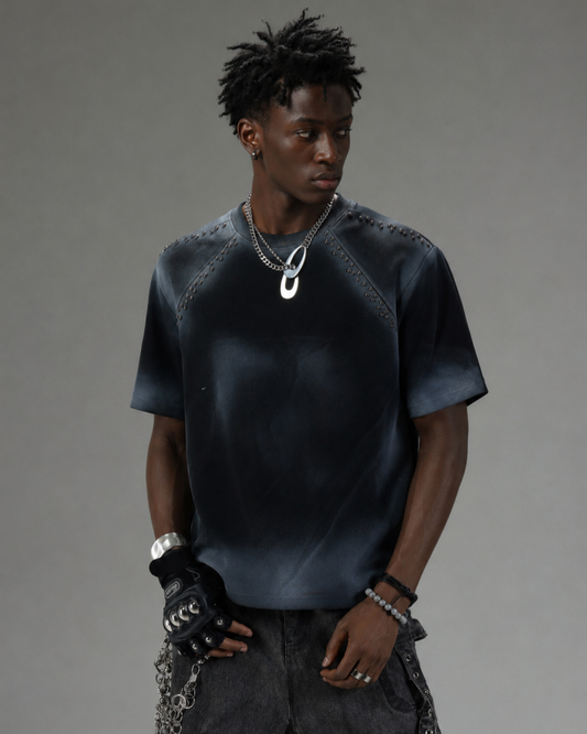 Washed Studded Short Sleeve T-Shirt