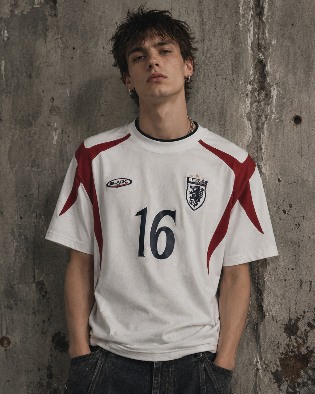 Retro Print Street Patchwork Casual Jersey