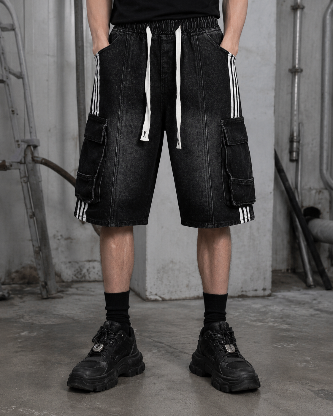 KIIKIO Vintage Washed Denim Shorts