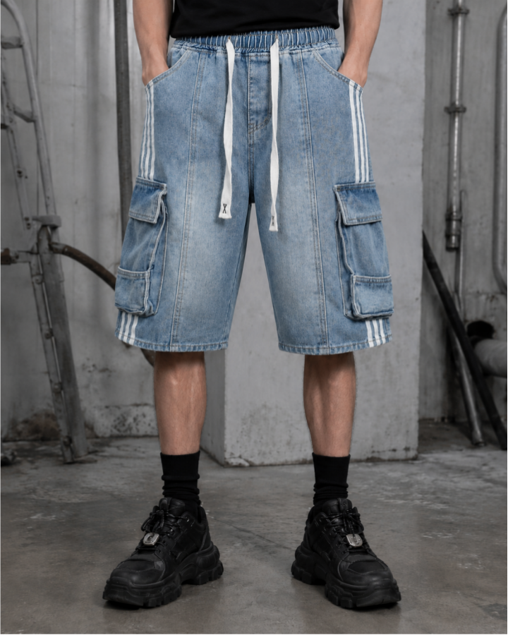 KIIKIO Vintage Washed Denim Shorts